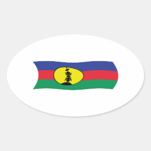 Ovalada Pegatina de la bandera del pueblo Kanak