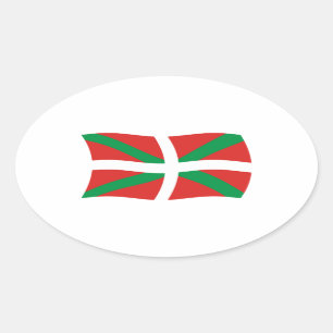Ovalada Pegatina de la bandera del pueblo vasco