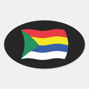 Ovalada Pegatina de la bandera drusa