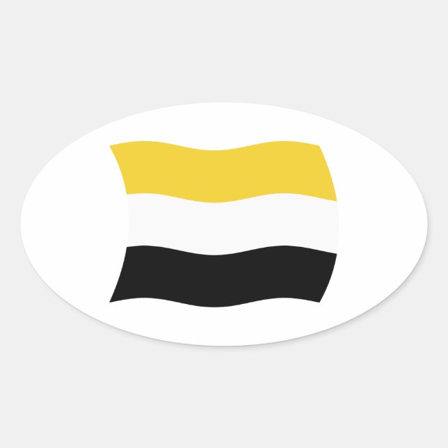 Ovalada Pegatina de la bandera garífuna (Anverso)