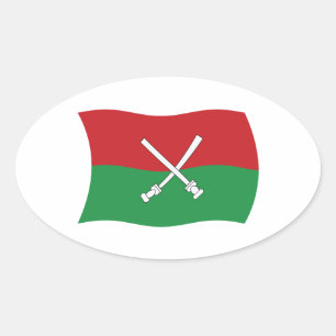 Ovalada Pegatina de la bandera Li y Miao de Hainan