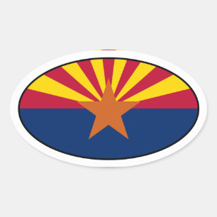 Ovalada Pegatina de la bandera Oval de Arizona