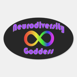 Ovalada Pegatina de la Diosa de la Neurodiversidad