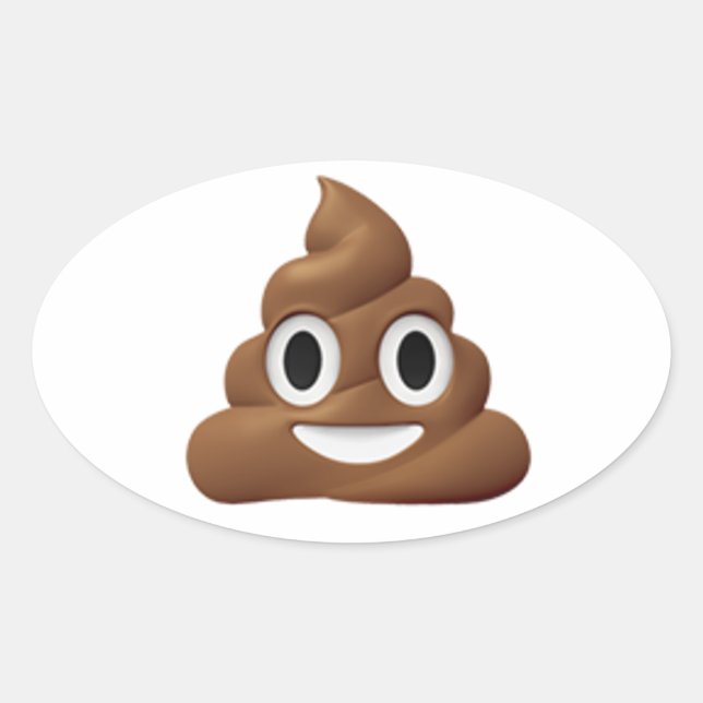 Ovalada Pegatina de la emoji del impulso (Anverso)
