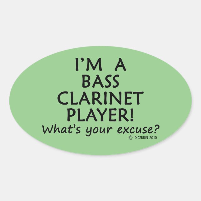 Ovalada Pegatina de la Excusa del Jugador Clarinet (Anverso)