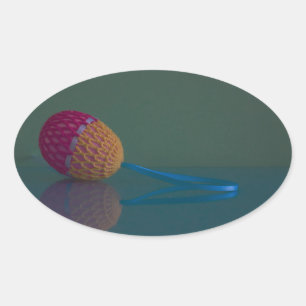 Ovalada Pegatina de la Fiesta del Huevo de Pascua, azul y 