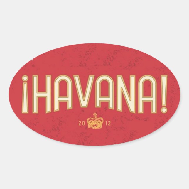 Ovalada Pegatina de La Habana (Anverso)
