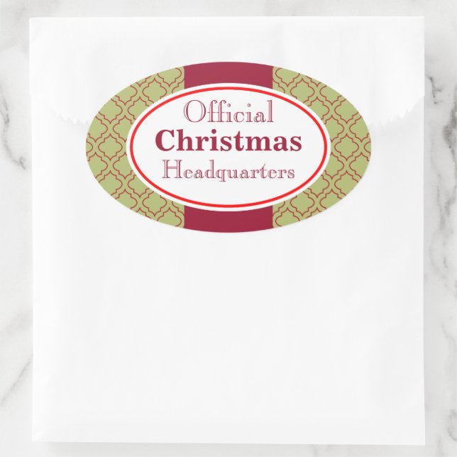 Ovalada Pegatina de la sede de Navidad de vacaciones de co (Bolso)