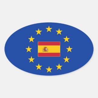 Ovalada Pegatina de la Unión Europea España Oval
