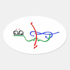 Ovalada Pegatina de logotipos musicales