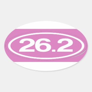 Ovalada Pegatina de maratón completo rosa 26.2