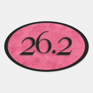 Ovalada Pegatina de maratón rosa 26.2 de Vetro