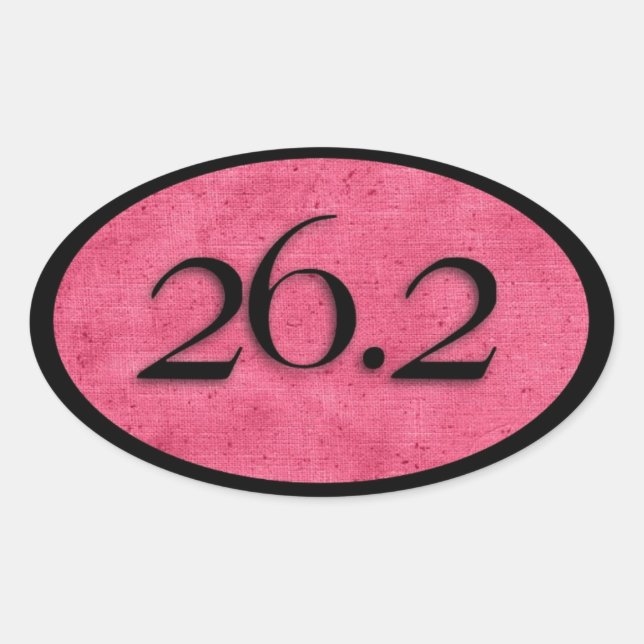 Ovalada Pegatina de maratón rosa 26.2 de Vetro (Anverso)