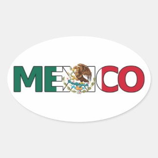 Ovalada Pegatina de México (Oval)