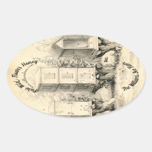 Ovalada Pegatina de miel de abeja de oveja