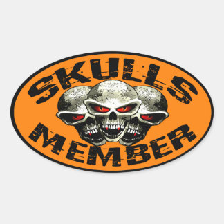 Ovalada Pegatina de miembro de Skulls