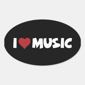 Ovalada Pegatina de música I [Heart]