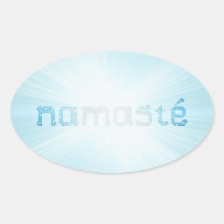 Ovalada Pegatina de Namaste brillante