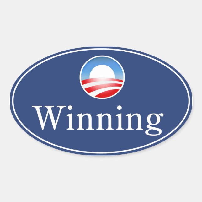 Ovalada Pegatina de Obama (Anverso)