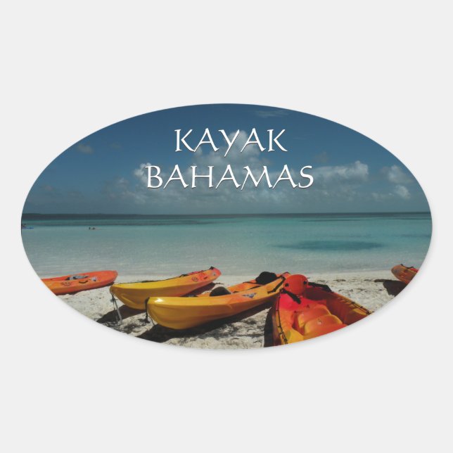 Ovalada Pegatina de Ocean Kayak Bahamas (Anverso)