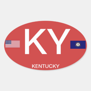 Ovalada Pegatina de Oval al estilo euro de Kentucky*