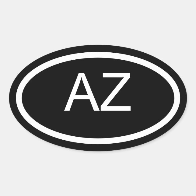 Ovalada Pegatina de Oval AZ Arizona Euro Style (Anverso)