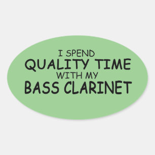 Ovalada Pegatina de Oval Clarinet Bass en tiempo de calida