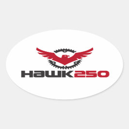 Ovalada Pegatina de Oval con logotipo Hawk 250
