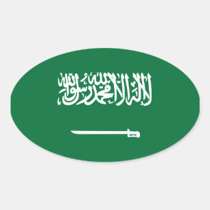 Ovalada Pegatina de Oval de Bandera de Arabia Saudita