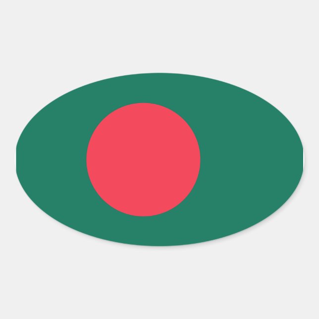 Ovalada Pegatina de Oval de Bandera de Bangladesh (Anverso)