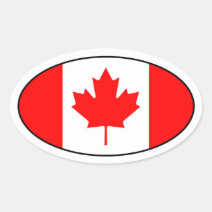 Ovalada Pegatina de Oval de Bandera de Canadá