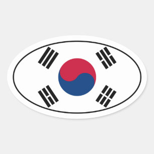 Ovalada Pegatina de Oval de bandera de Corea del Sur