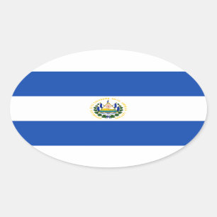 Ovalada Pegatina de Oval de bandera de El Salvador
