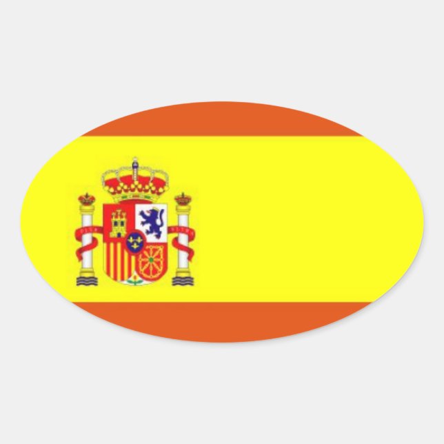 Ovalada Pegatina de Oval de Bandera de España* (Anverso)