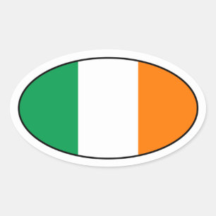 Ovalada Pegatina de Oval de bandera de Irlanda