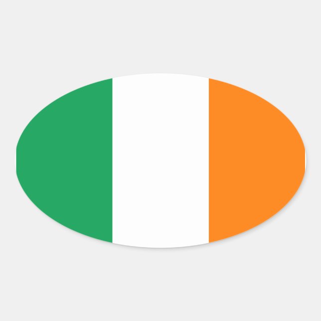 Ovalada Pegatina de Oval de bandera de Irlanda (Anverso)