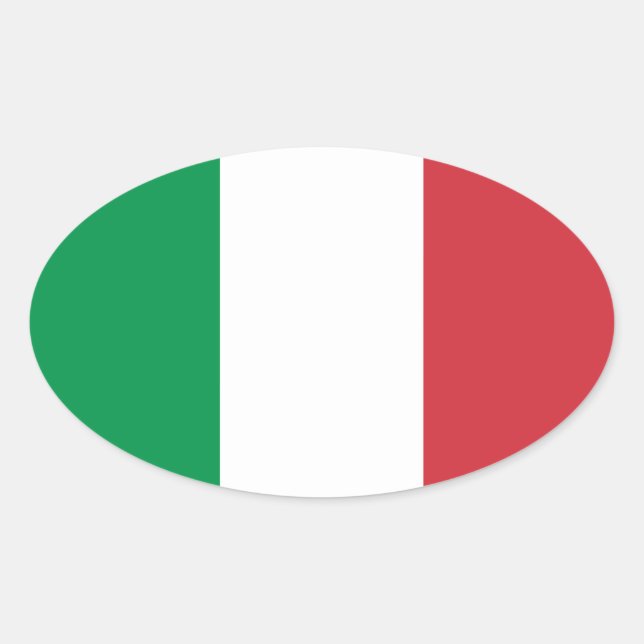Ovalada Pegatina de Oval de Bandera de Italia (Anverso)