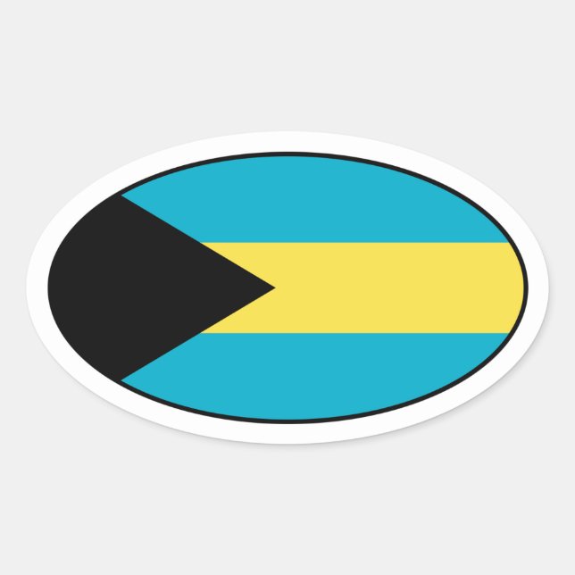 Ovalada Pegatina de Oval de bandera de las Bahamas (Anverso)