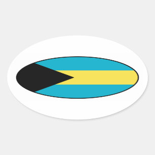 Ovalada Pegatina de Oval de bandera de las Bahamas