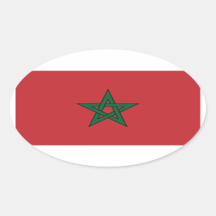 Ovalada Pegatina de Oval de Bandera de Marruecos