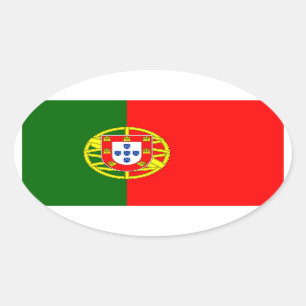 Ovalada Pegatina de Oval de Bandera de Portugal