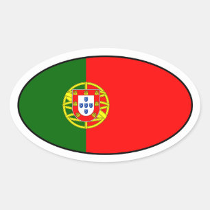 Ovalada Pegatina de Oval de Bandera de Portugal