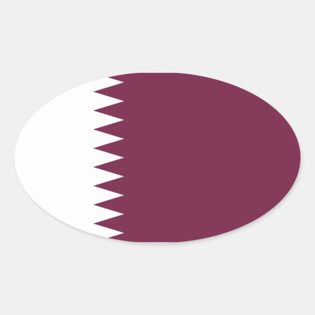 Ovalada Pegatina de Oval de bandera de Qatar (Anverso)