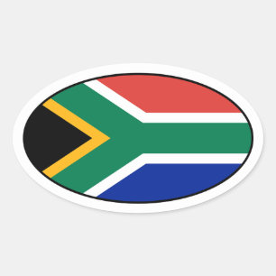 Ovalada Pegatina de Oval de Bandera de Sudáfrica