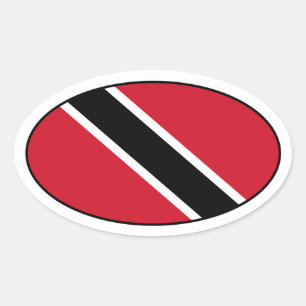 Ovalada Pegatina de Oval de Bandera de Trinidad y Tobago