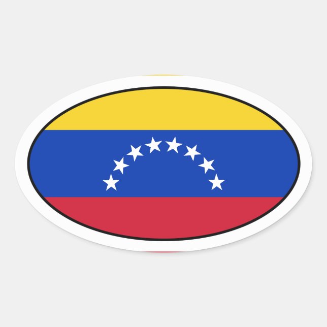 Ovalada Pegatina de Oval de Bandera de Venezuela (Anverso)