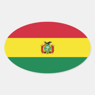 Ovalada Pegatina de Oval de Bandera Estatal de Bolivia