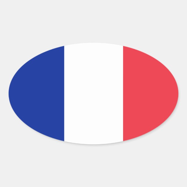 Ovalada Pegatina de Oval de bandera francesa (Anverso)