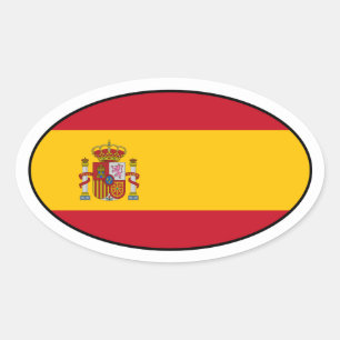 Ovalada Pegatina de Oval de Bandera Nacional de España