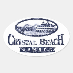 Ovalada Pegatina de Oval de Crystal Beach Canada